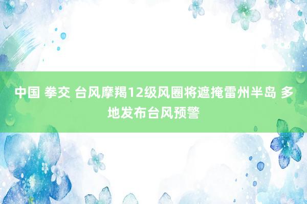 中国 拳交 台风摩羯12级风圈将遮掩雷州半岛 多地发布台风预警