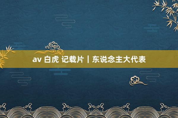 av 白虎 记载片|东说念主大代表