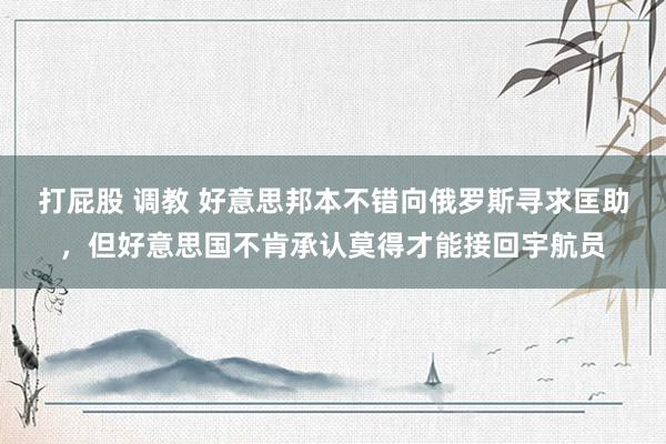 打屁股 调教 好意思邦本不错向俄罗斯寻求匡助，但好意思国不肯承认莫得才能接回宇航员